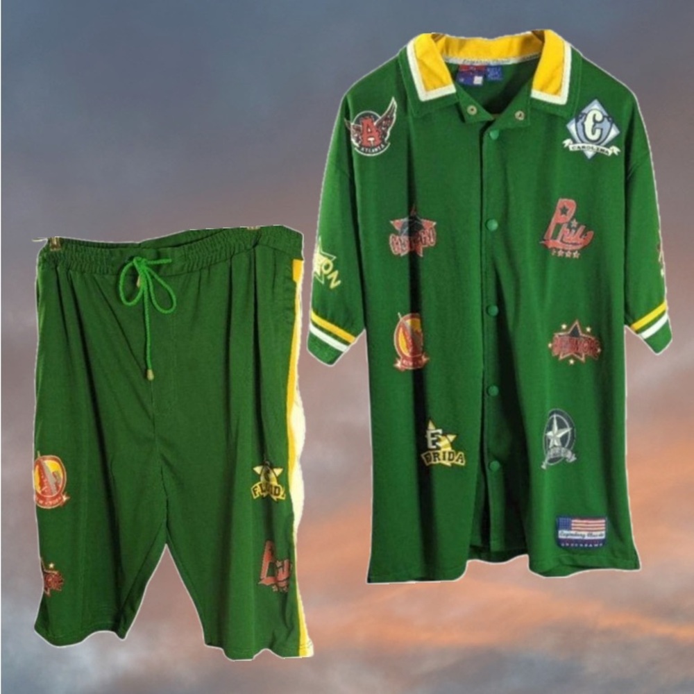 Set Unique Men’s Legendary Classic Apparel Underdawg Snap Shirt & Shorts - Large